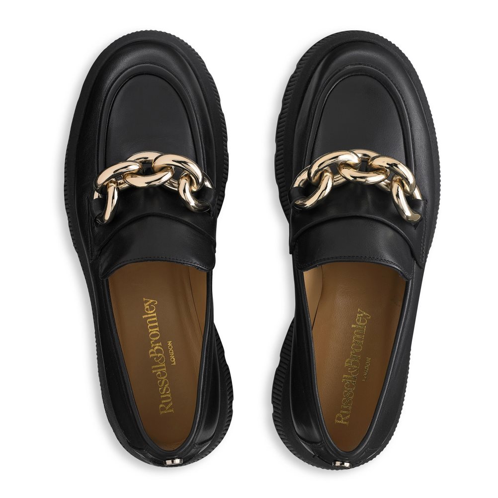 Russell And Bromley Ringo Heavy Ring Loafers Dame Svarte | 682XPHFZ