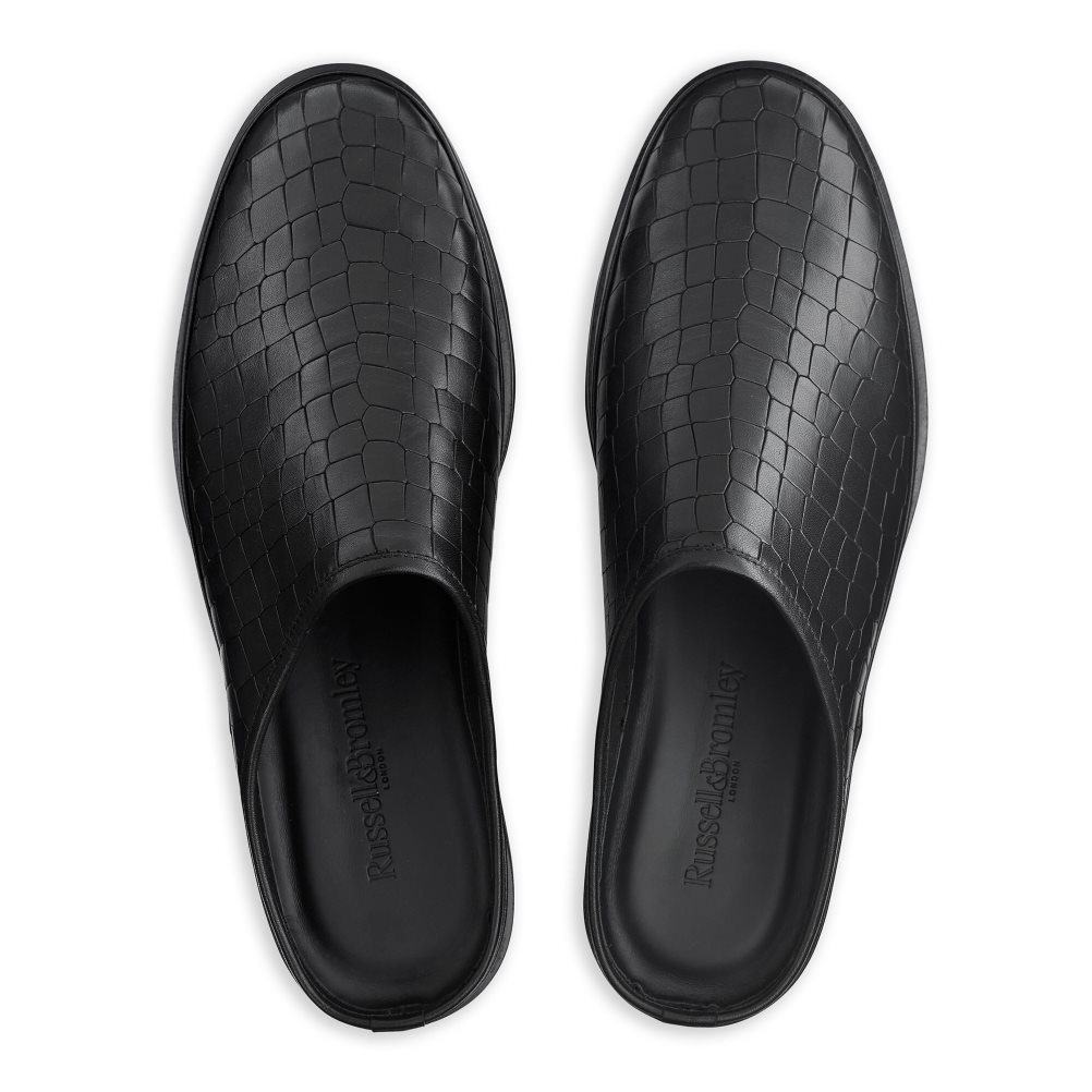 Russell And Bromley San Cataldo Mules Sko Herre Svarte | 210BYIZC