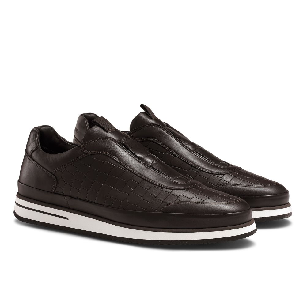 Russell And Bromley San Giusto Oxford Laceless Joggesko Herre Sjokolade | 048QXIFJ