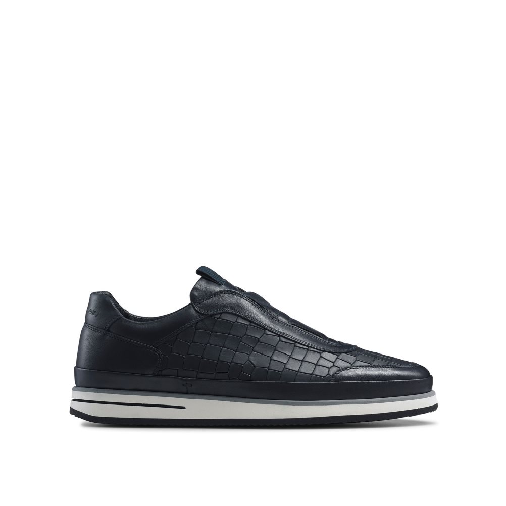 Russell And Bromley San Giusto Oxford Laceless Joggesko Herre Marineblå | 187HSOLT