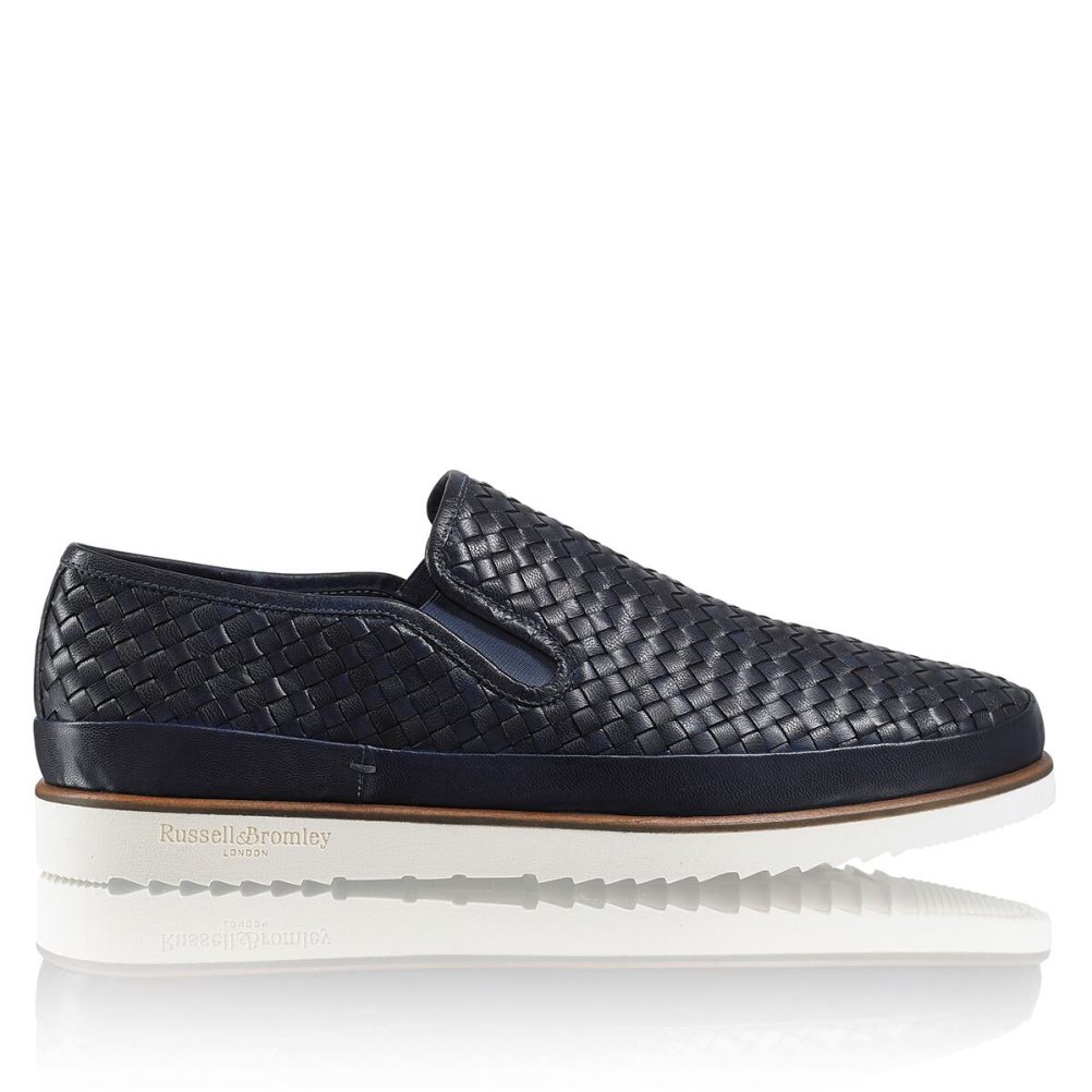 Russell And Bromley Sanmarino Slip-on Joggesko Herre Marineblå | 021WMNSV