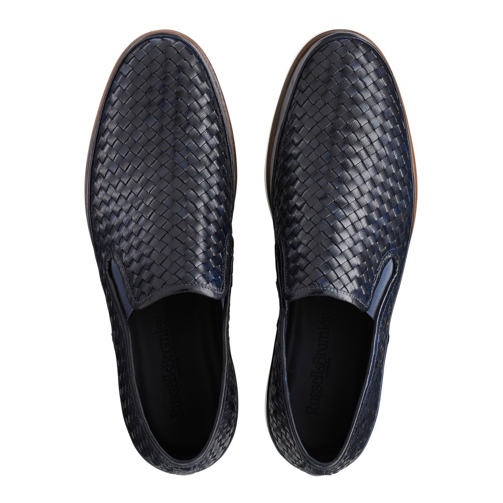 Russell And Bromley Sanmarino Slip-on Joggesko Herre Marineblå | 021WMNSV