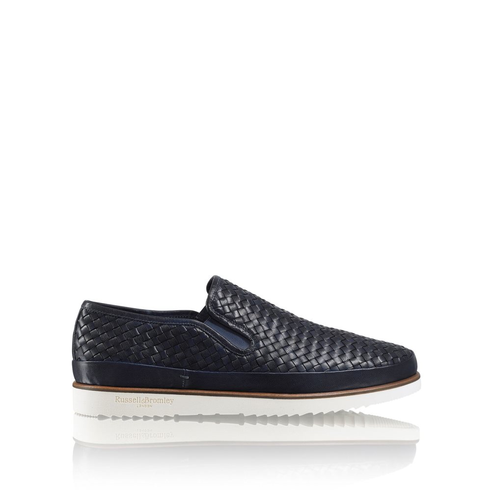 Russell And Bromley Sanmarino Slip-on Joggesko Herre Marineblå | 021WMNSV