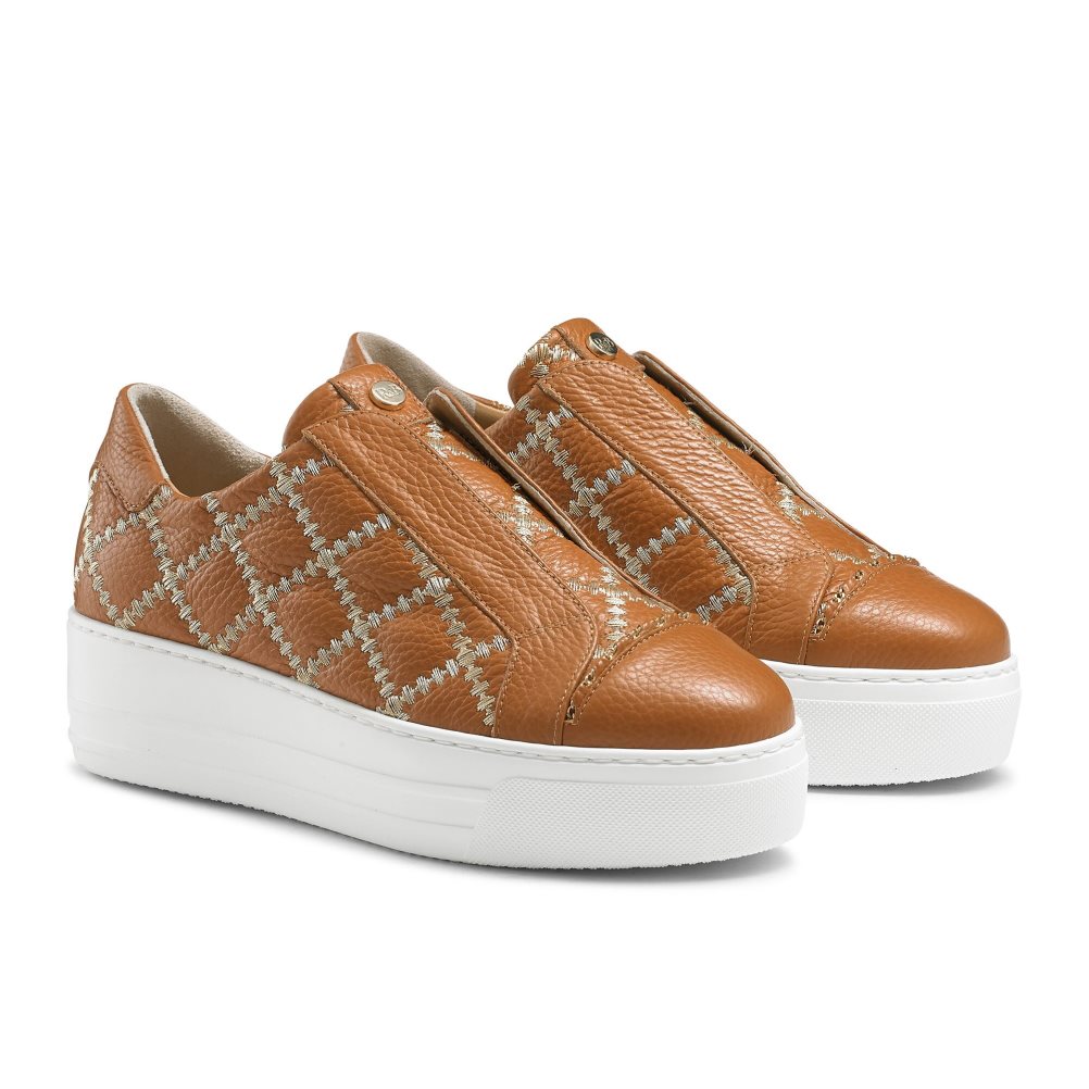 Russell And Bromley Seawalk Laceless Platform Sko Dame Brune | 270WRUPO