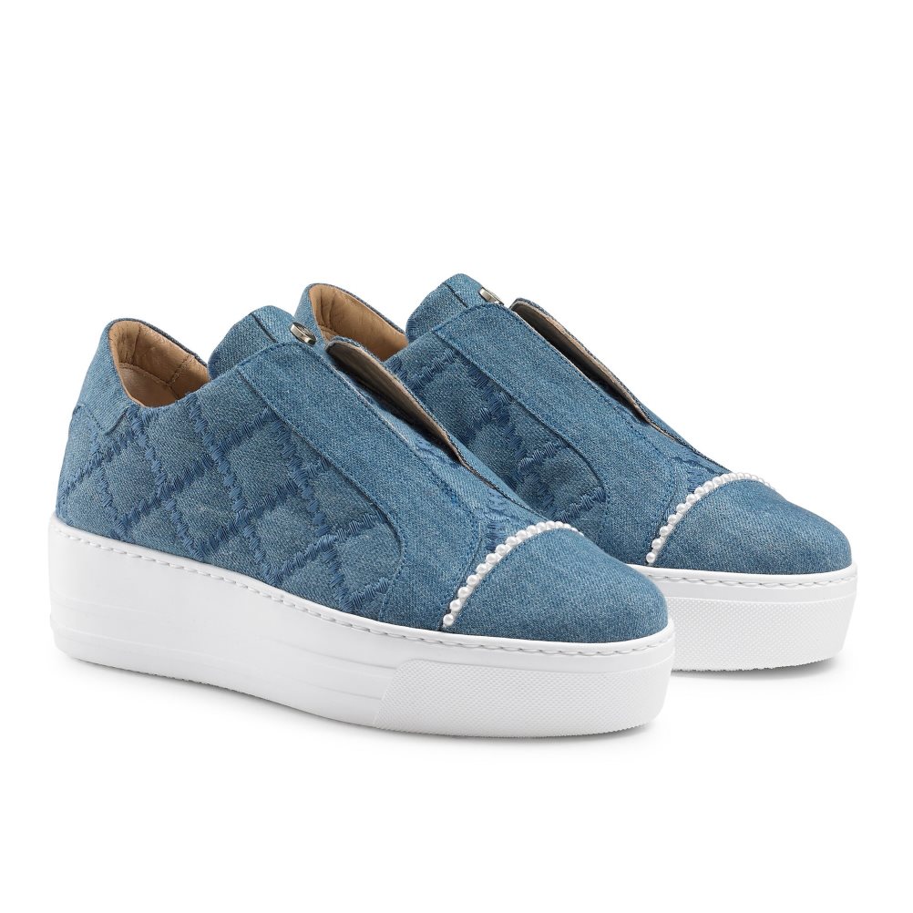 Russell And Bromley Seawalk Laceless Platform Sko Dame Blå | 847BFDQM