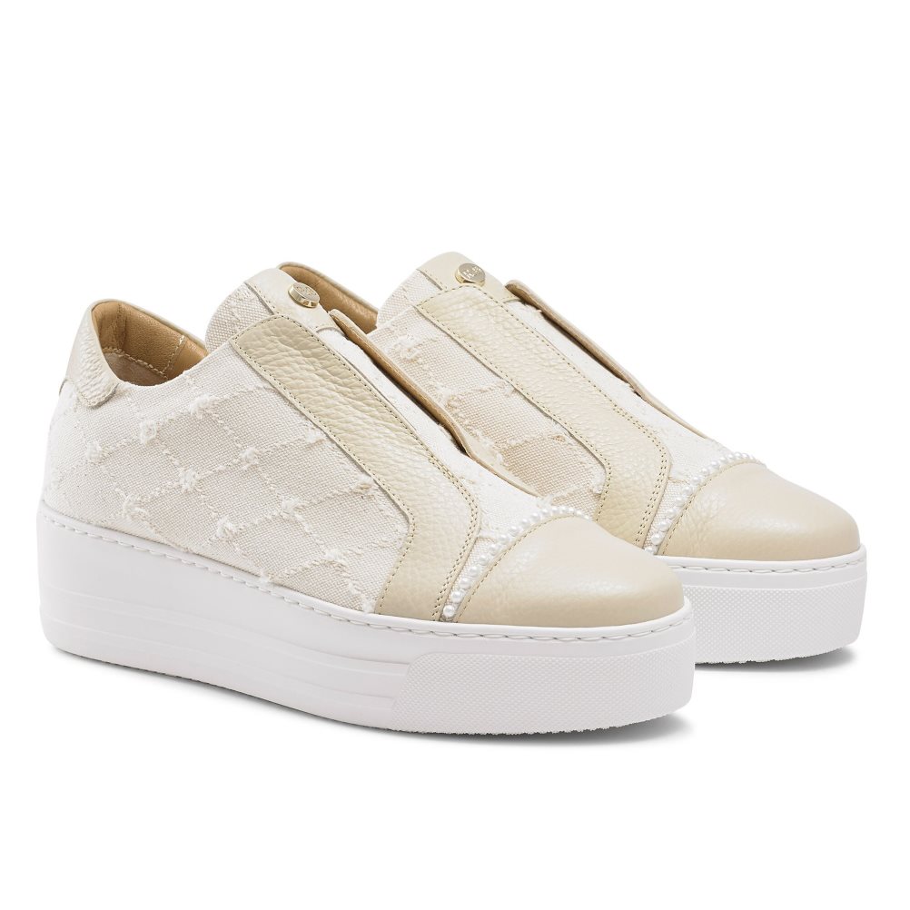 Russell And Bromley Seawalk Laceless Platform Sko Dame Beige | 946HCJEQ