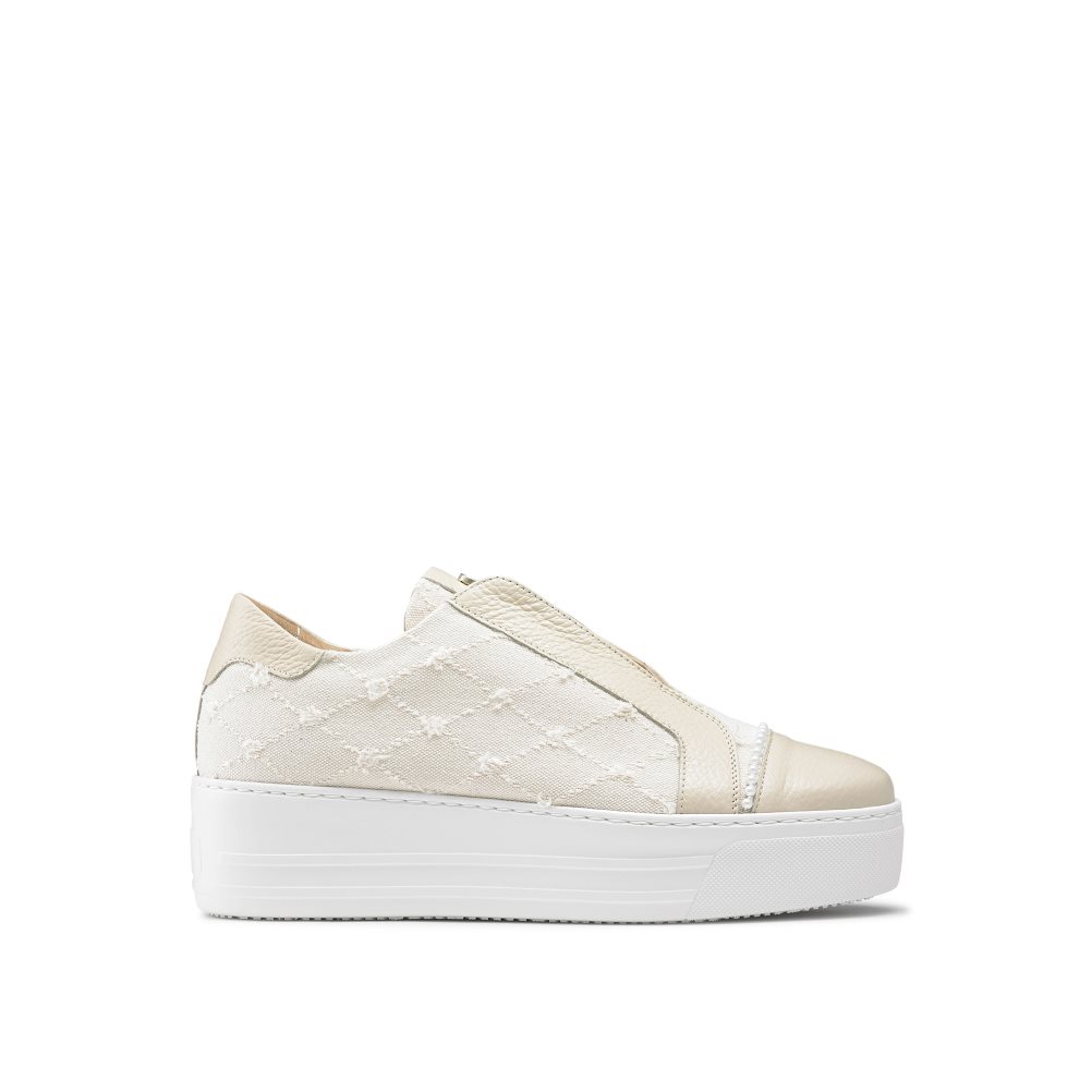 Russell And Bromley Seawalk Laceless Platform Sko Dame Beige | 946HCJEQ