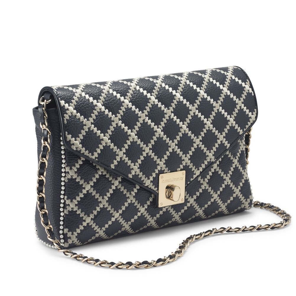 Russell And Bromley Seawalk Large Chain Crossbody Veske Dame Marineblå | 761DVIOY