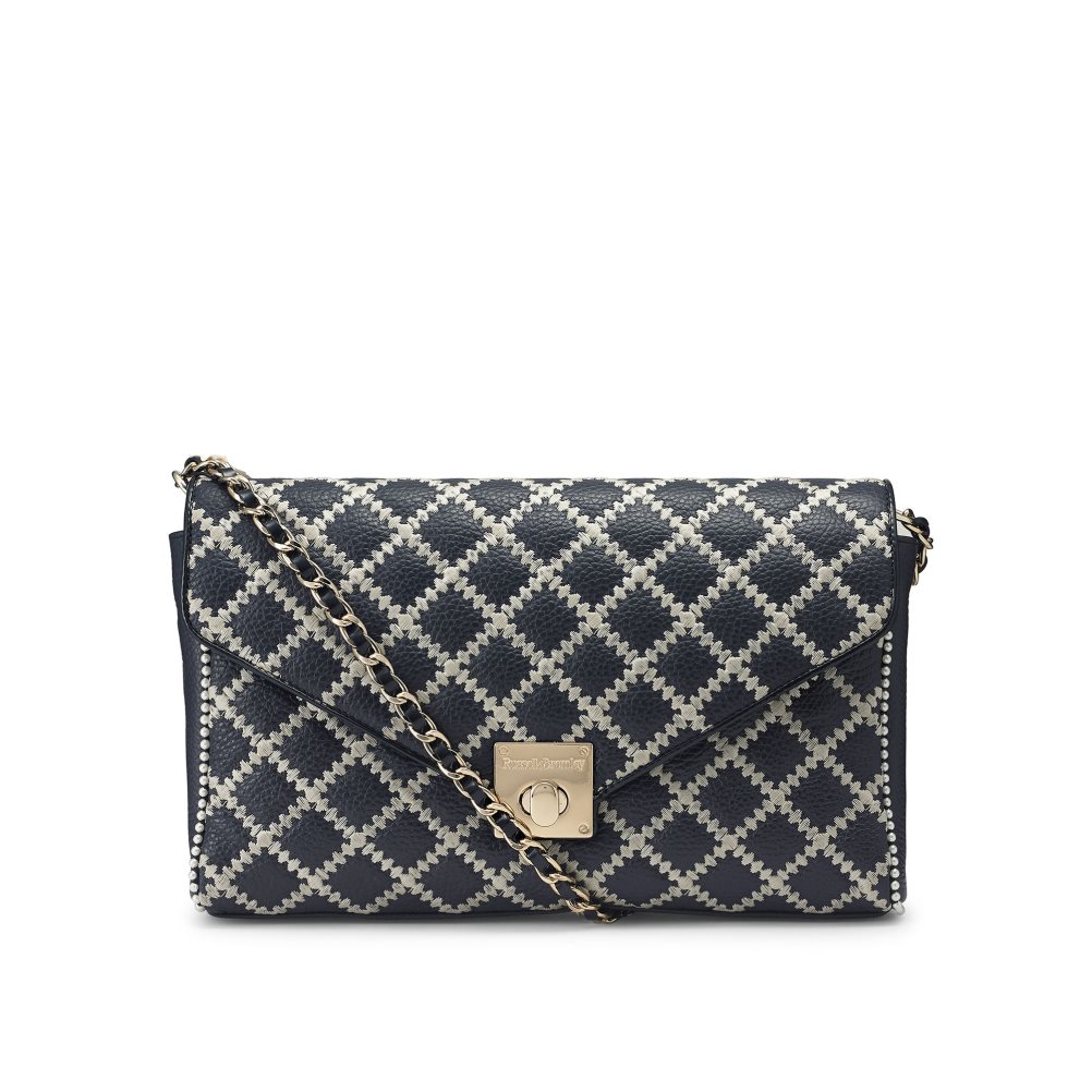 Russell And Bromley Seawalk Large Chain Crossbody Veske Dame Marineblå | 761DVIOY