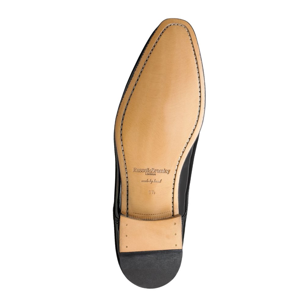 Russell And Bromley Sinatra Patent Derby Blonder-up Kjoler Sko Herre Svarte | 024EPVUF