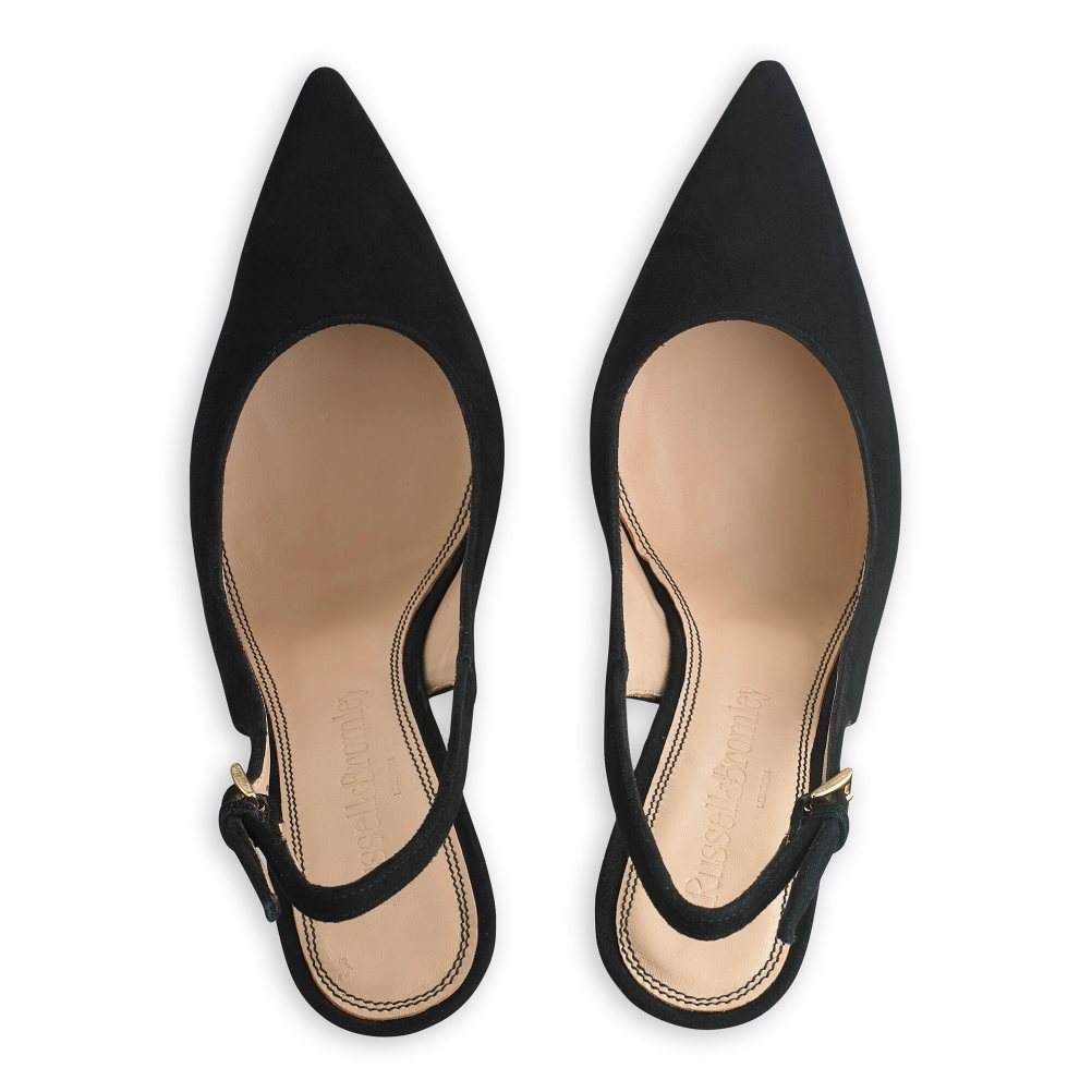 Russell And Bromley Slingback Point Pumps Dame Svarte | 024VDRST