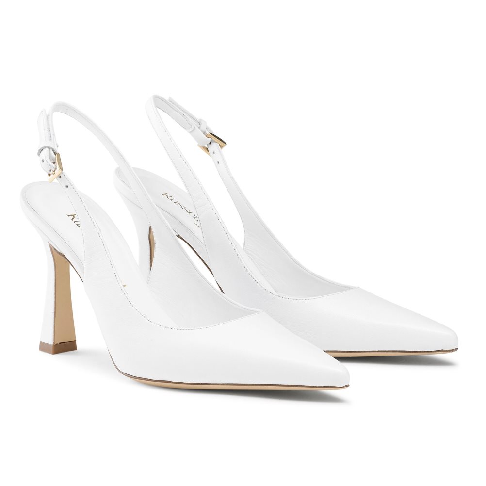 Russell And Bromley Slingback Point Pumps Dame Hvite | 237YXCZE