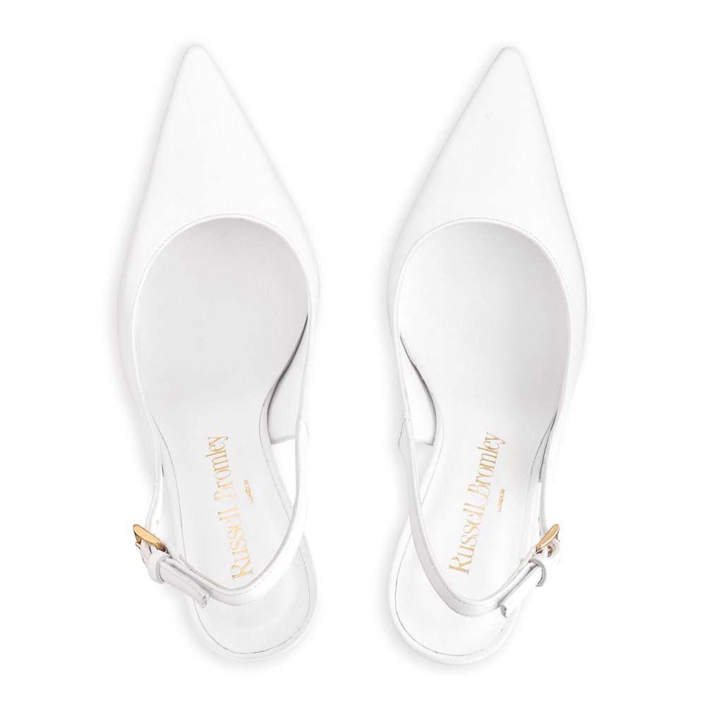 Russell And Bromley Slingback Point Pumps Dame Hvite | 237YXCZE