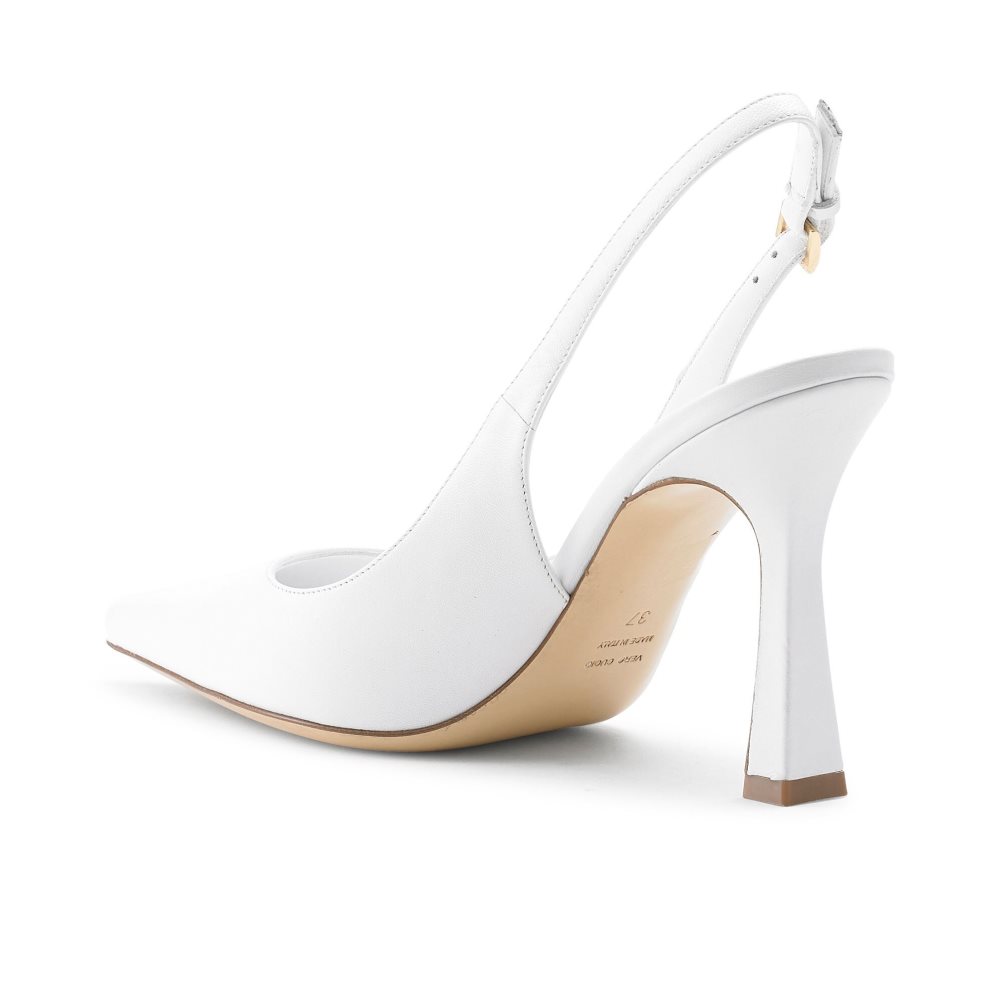 Russell And Bromley Slingback Point Pumps Dame Hvite | 237YXCZE