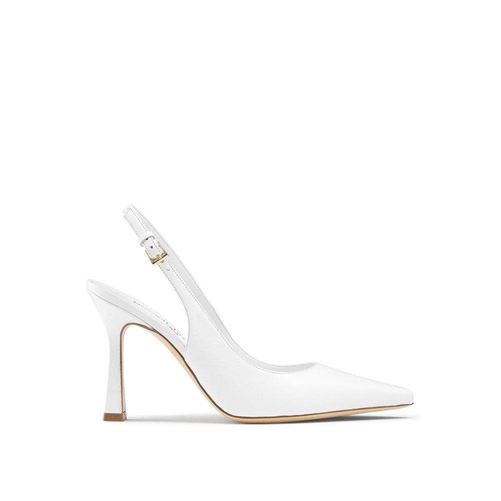 Russell And Bromley Slingback Point Pumps Dame Hvite | 237YXCZE