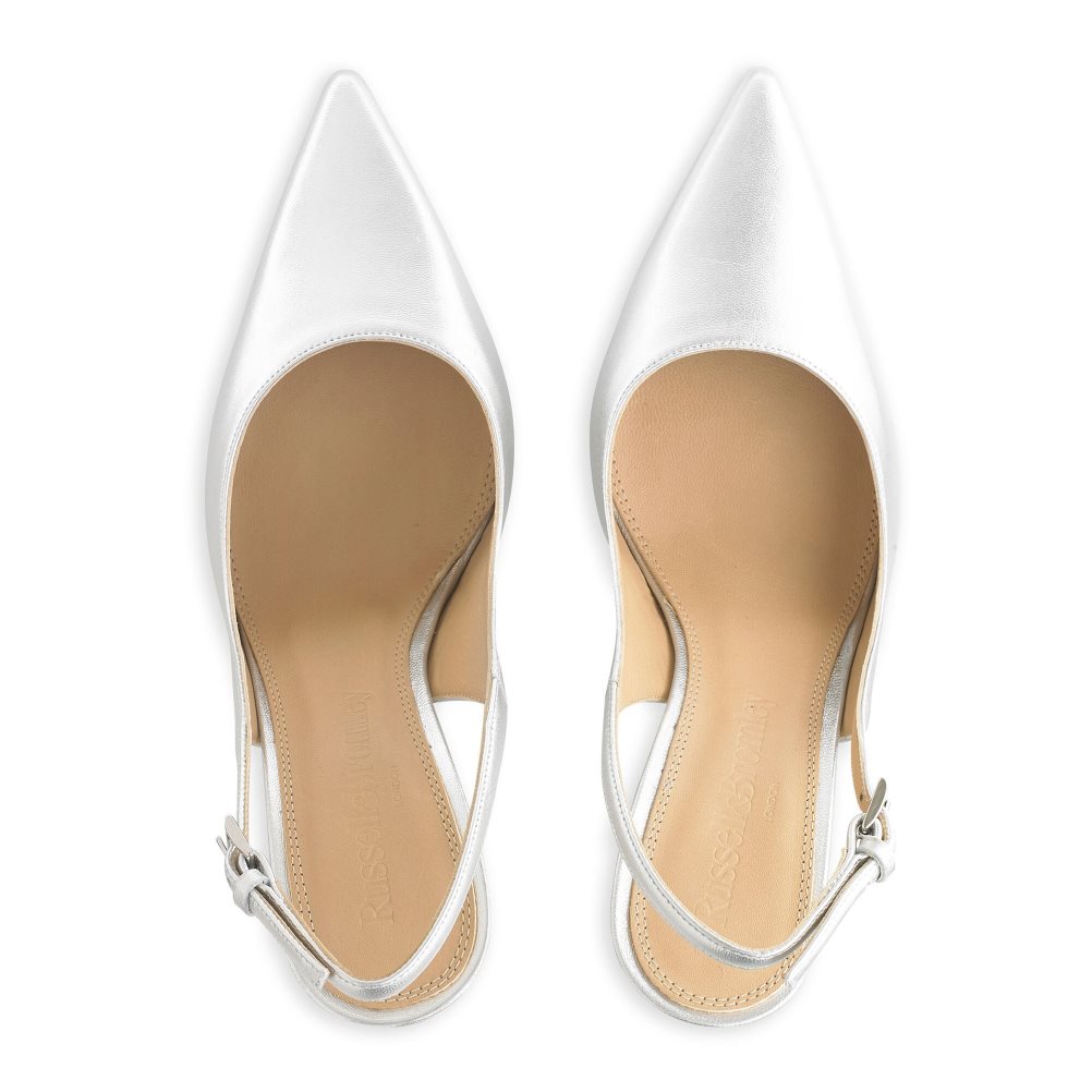 Russell And Bromley Slingback Point Pumps Dame Sølv | 356AKICH