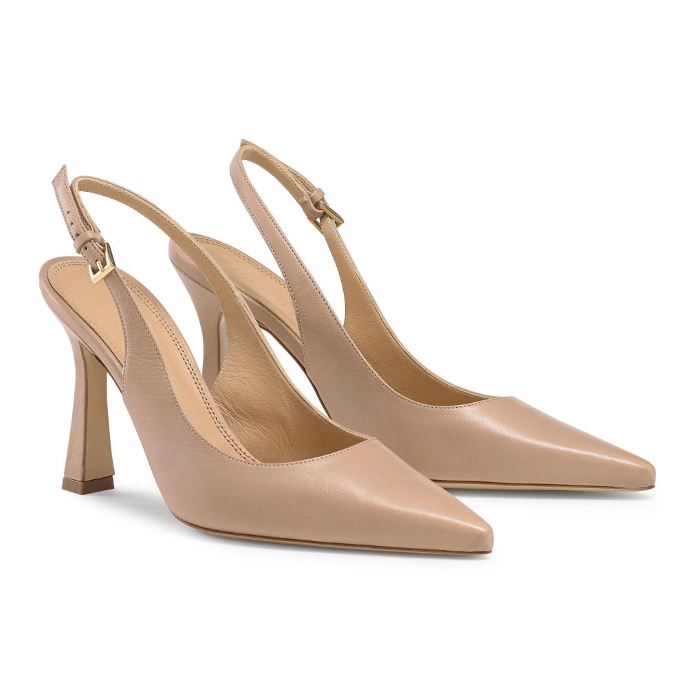 Russell And Bromley Slingback Point Pumps Dame Lyse Brune | 759DMXRG