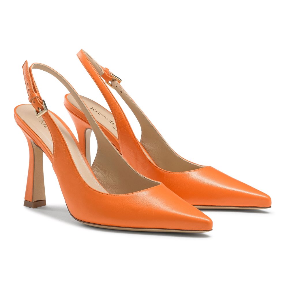 Russell And Bromley Slingback Point Pumps Dame Oransje | 759VFRSI