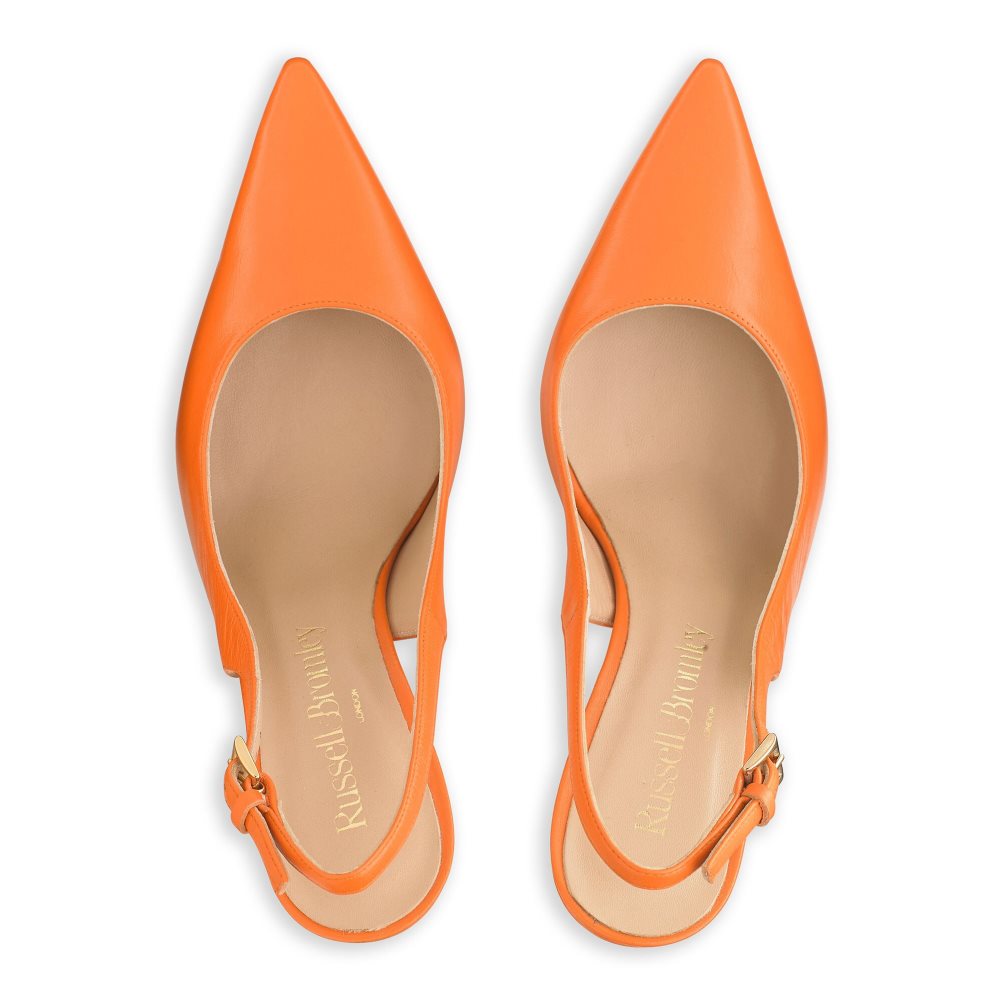 Russell And Bromley Slingback Point Pumps Dame Oransje | 759VFRSI