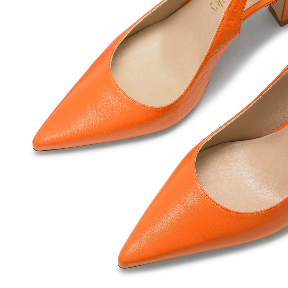 Russell And Bromley Slingback Point Pumps Dame Oransje | 759VFRSI