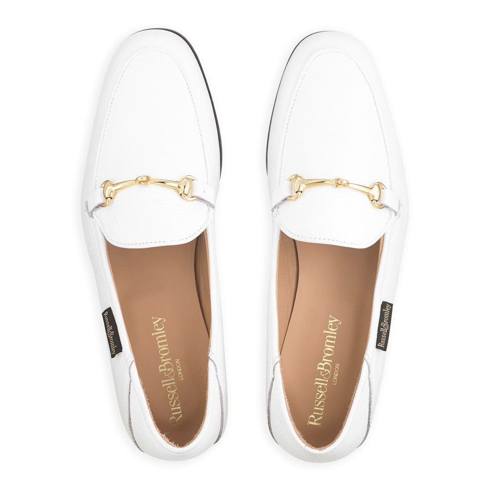 Russell And Bromley Snaffle Loafers Dame Hvite | 793SMTBP