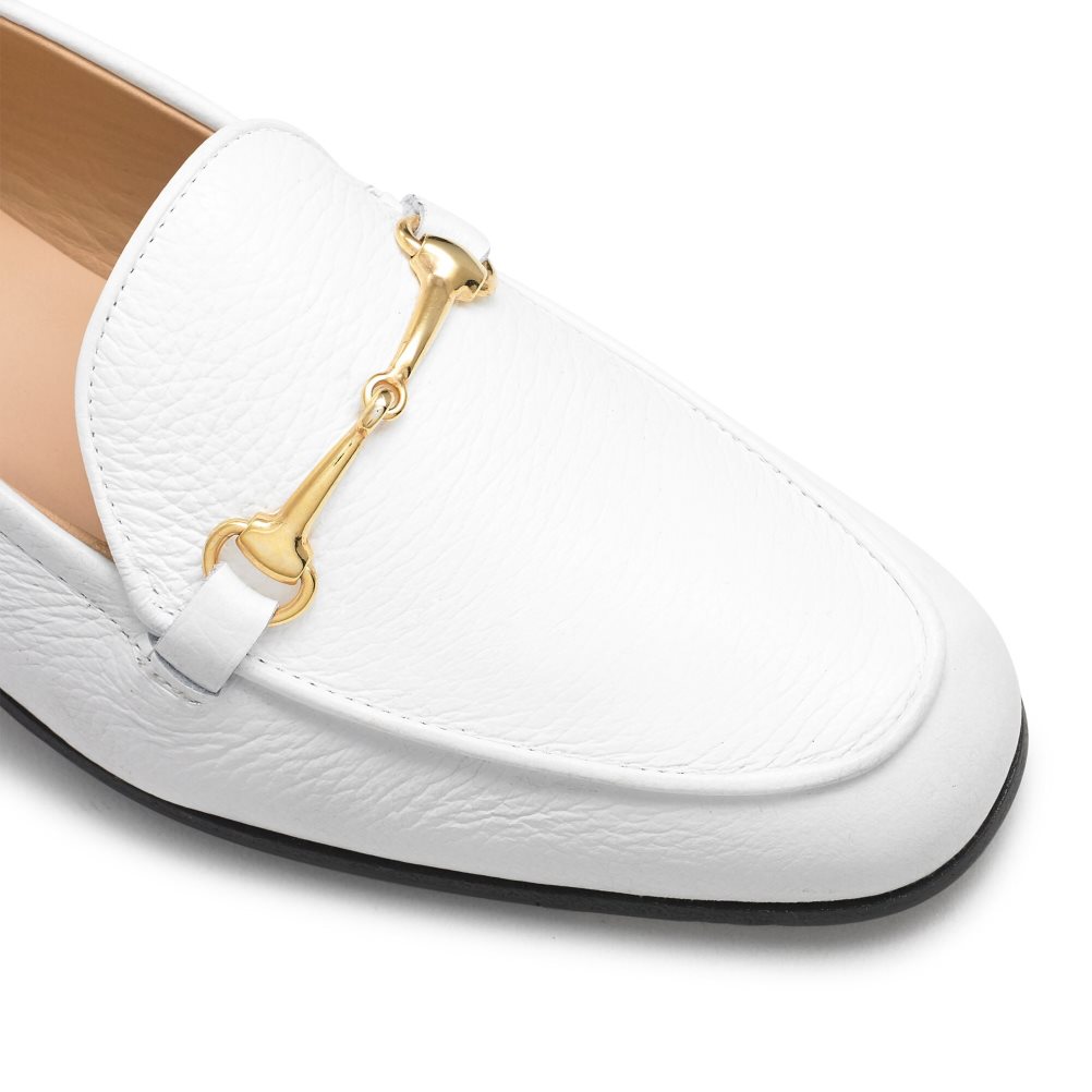 Russell And Bromley Snaffle Loafers Dame Hvite | 793SMTBP