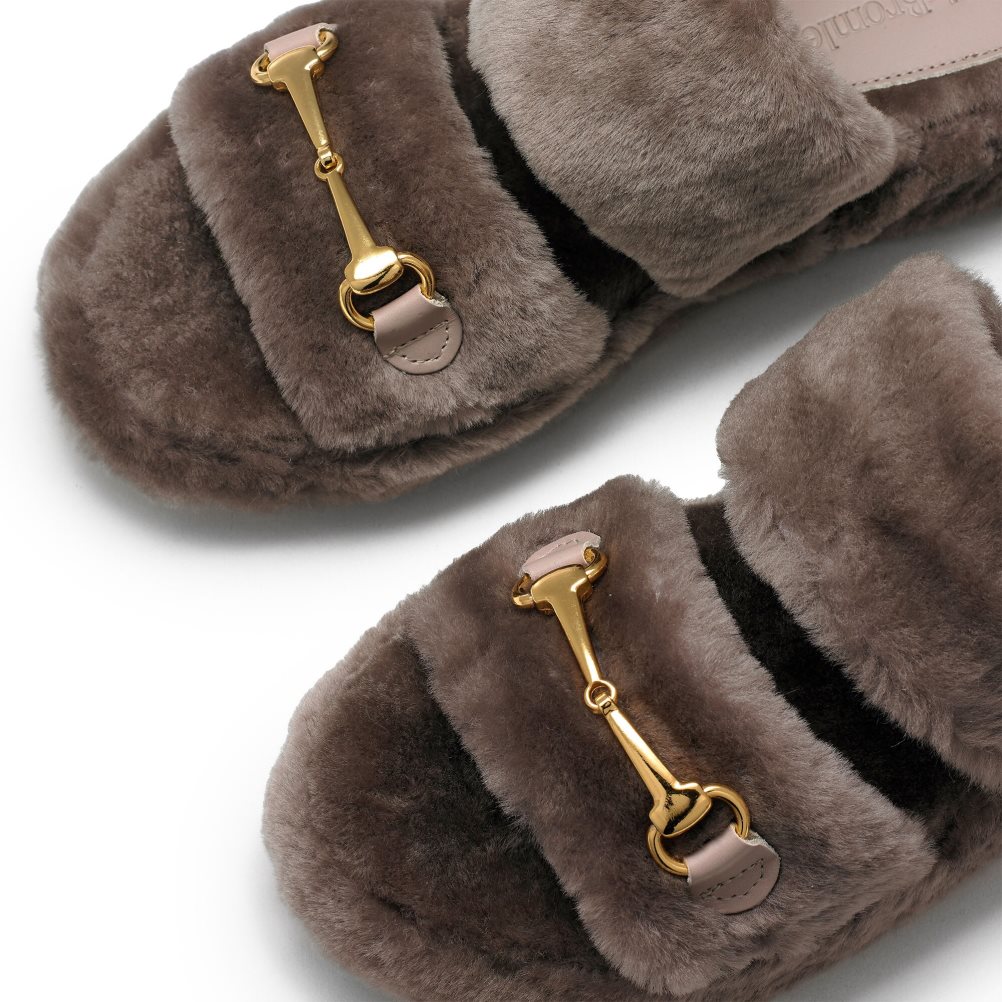 Russell And Bromley Snuggle Open Tøfler Dame Brune | 405CFHMB