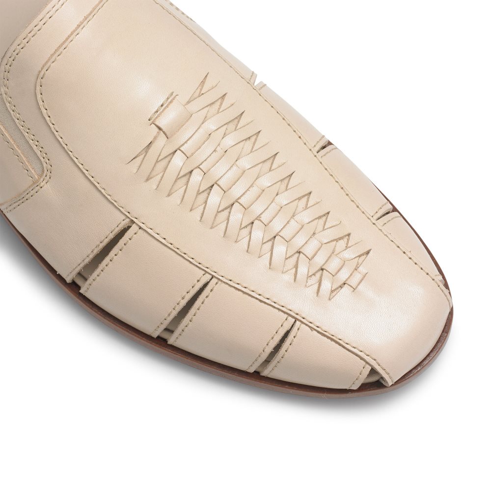 Russell And Bromley Southend Weave Detail Slip On Fritidssko Herre Beige | 204TYGEL