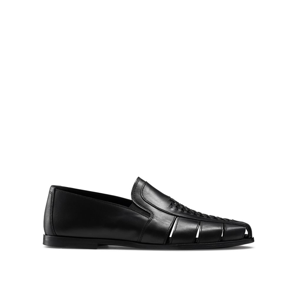 Russell And Bromley Southend Weave Detail Slip On Fritidssko Herre Svarte | 412MFBWA