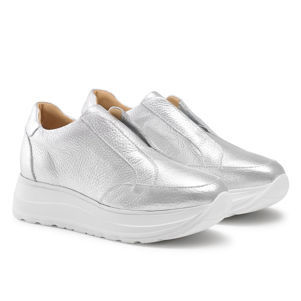 Russell And Bromley Speed Up Laceless Joggesko Dame Sølv | 520WEHTS