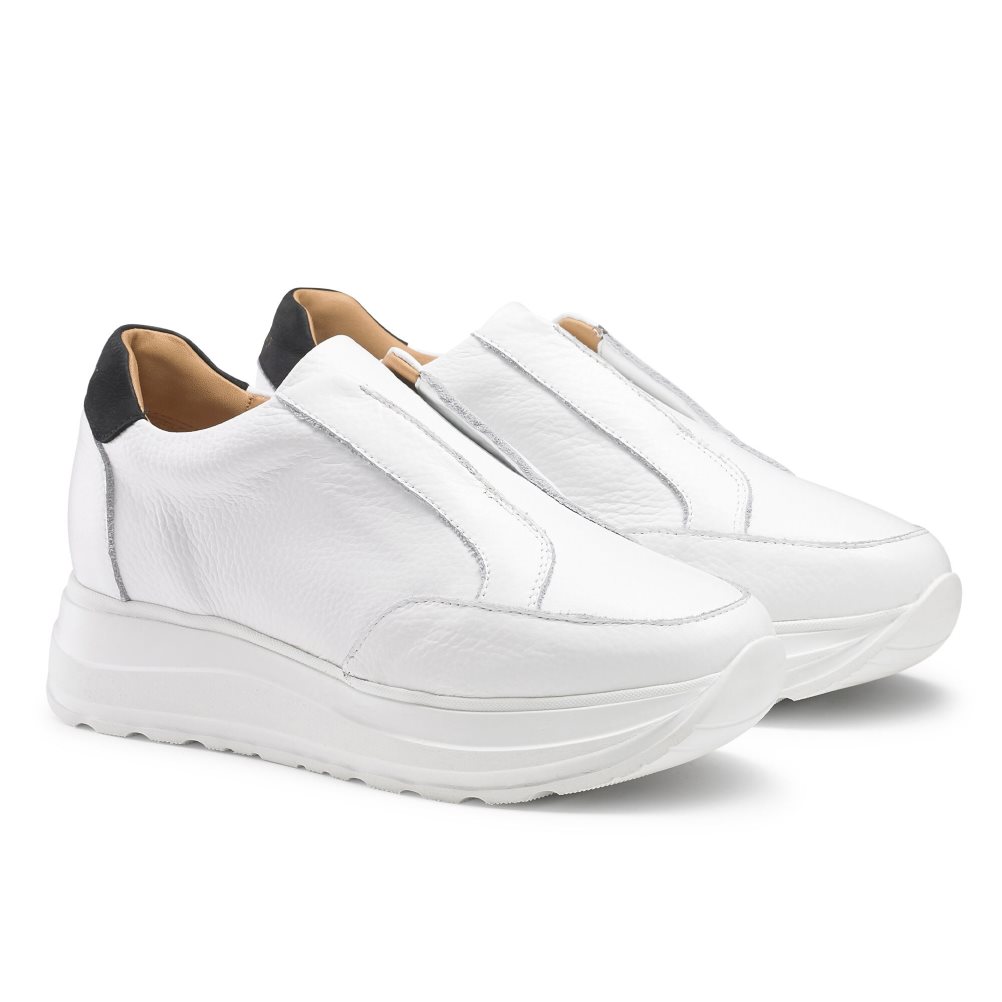 Russell And Bromley Speed Up Laceless Runner Joggesko Dame Hvite | 318RKUEA