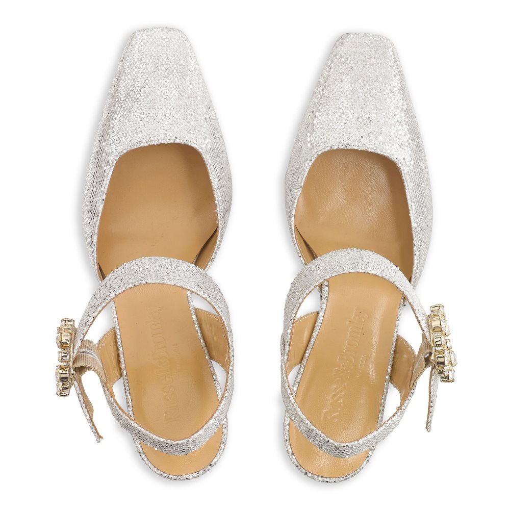 Russell And Bromley Strictly Embellished Court Høye Hæler Dame Sølv | 571ZXPUL