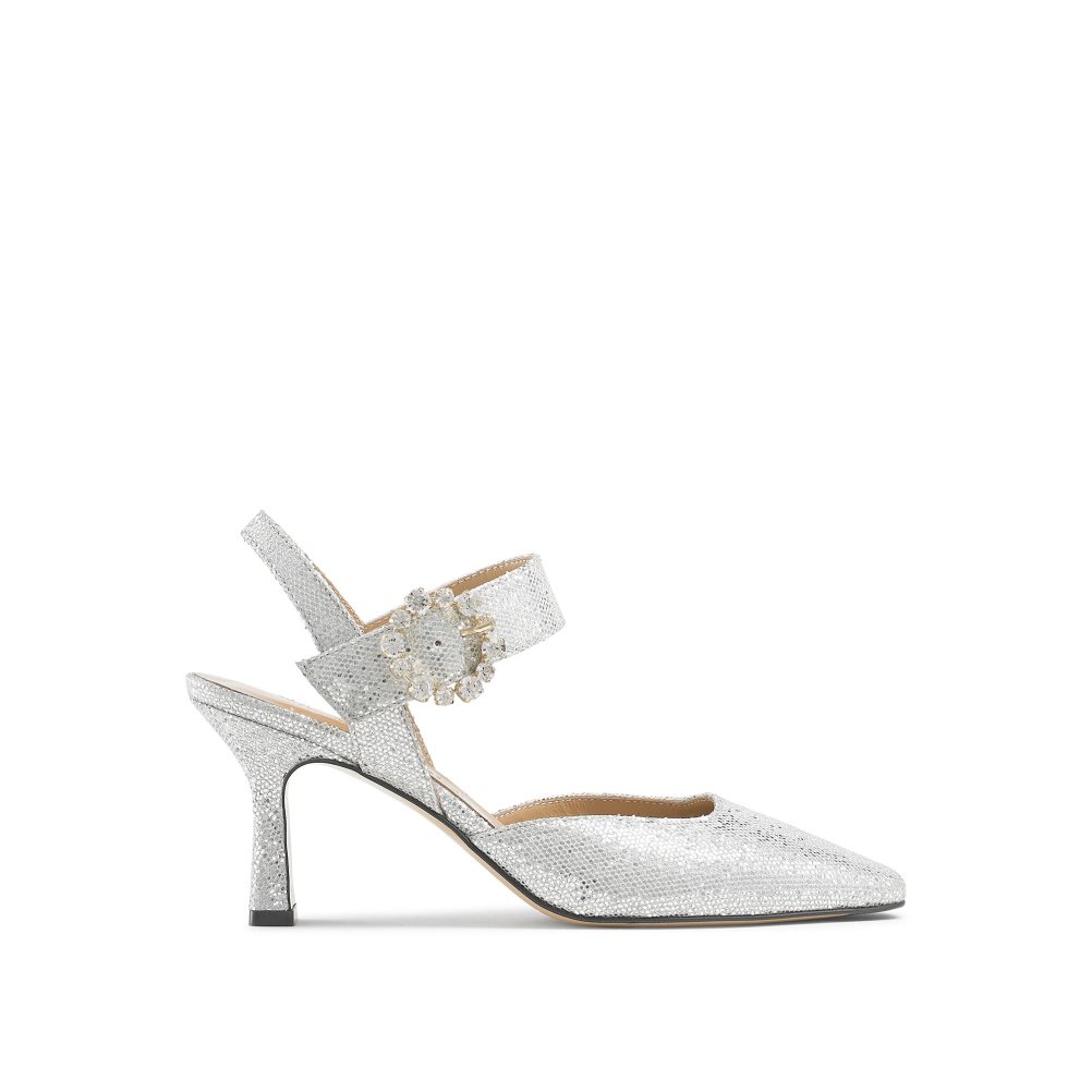 Russell And Bromley Strictly Embellished Court Høye Hæler Dame Sølv | 571ZXPUL