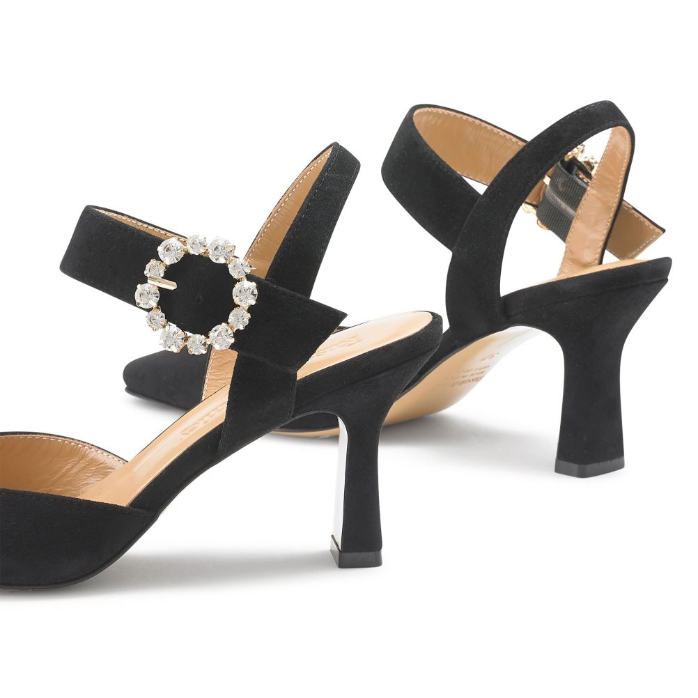 Russell And Bromley Strictly Embellished Court Høye Hæler Dame Svarte | 625MSQED