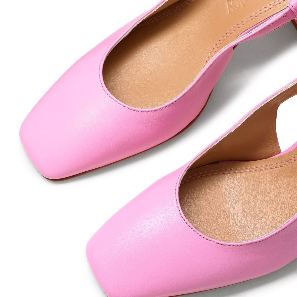 Russell And Bromley Sugar Pie Slingback Block Høye Hæler Dame Rosa | 528WYVRD