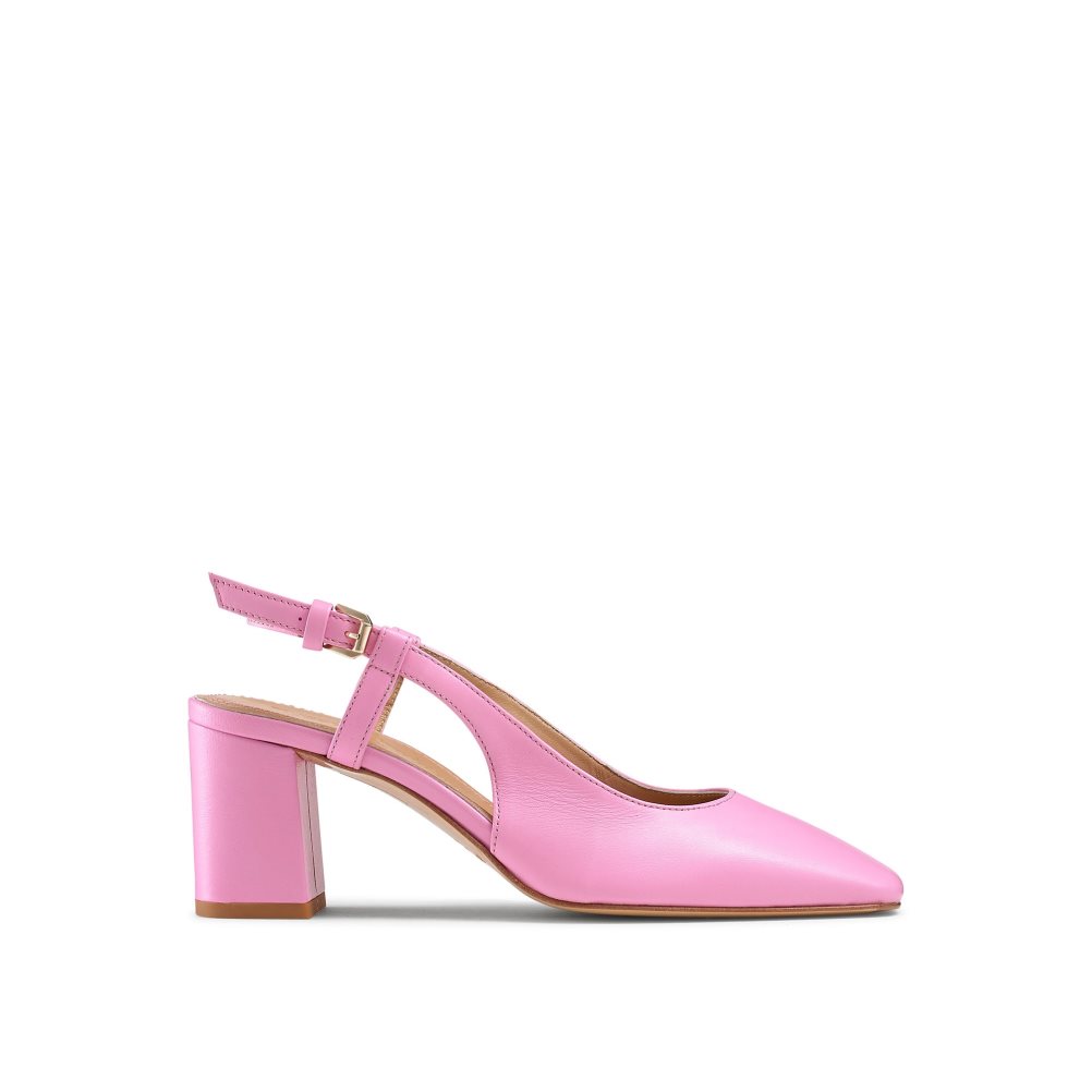 Russell And Bromley Sugar Pie Slingback Block Høye Hæler Dame Rosa | 528WYVRD