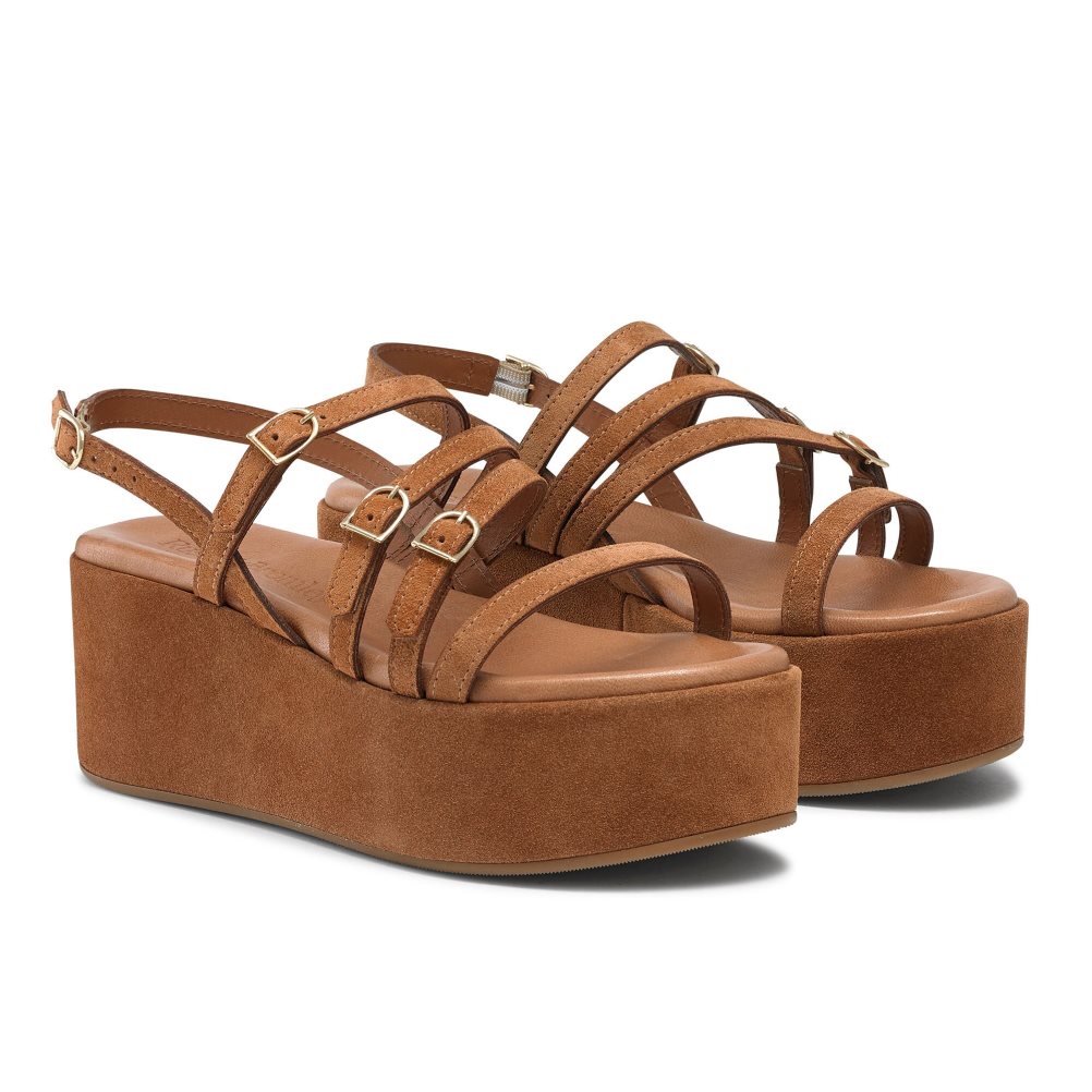 Russell And Bromley Sunshine Spenne Wedge Dame Brune | 165JVZLP