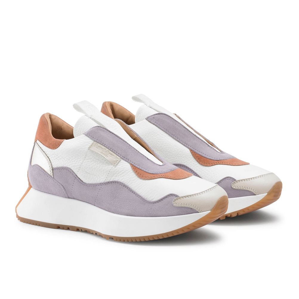 Russell And Bromley Timeless Flared Laceless Joggesko Dame Hvite Lavendel | 657JMZBP