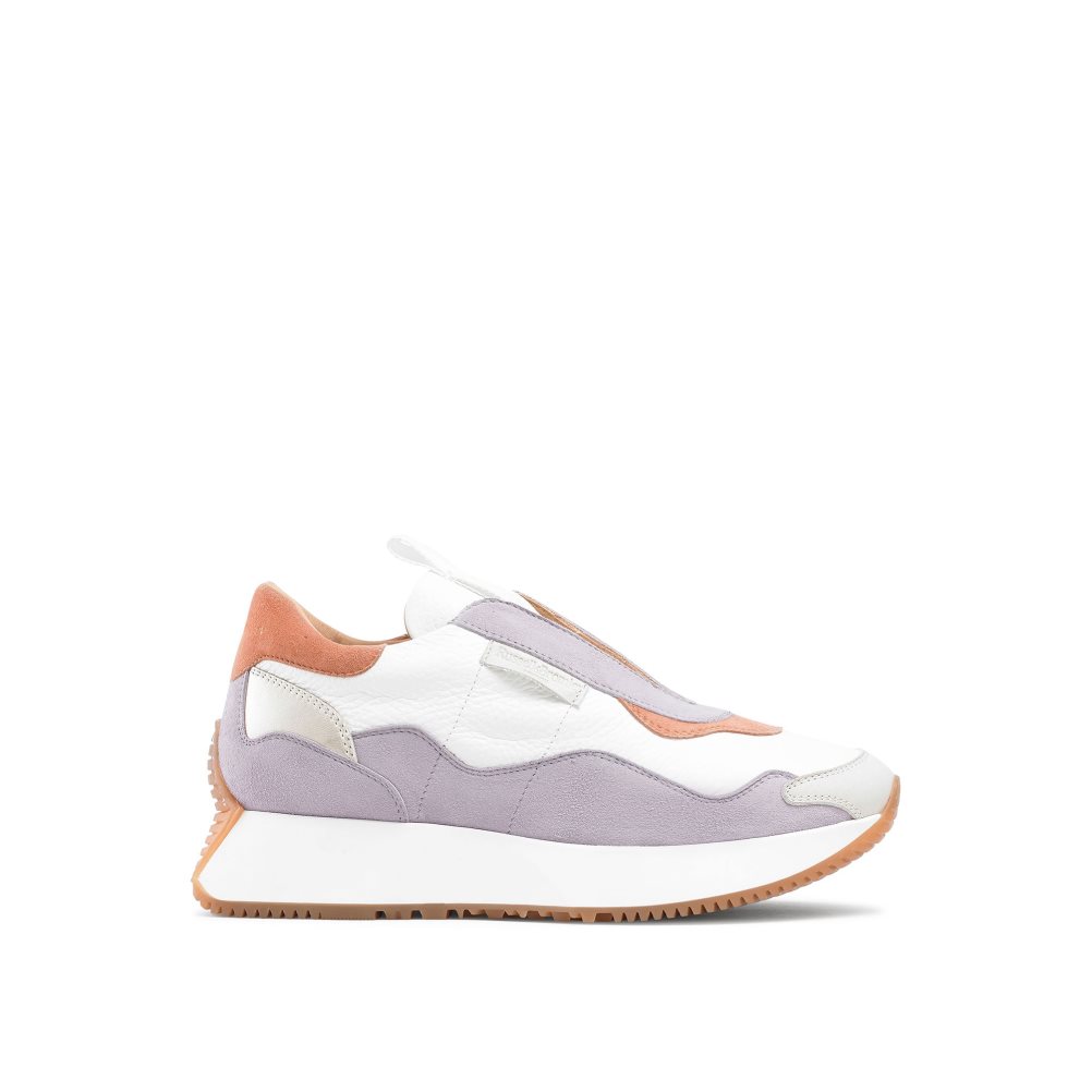 Russell And Bromley Timeless Flared Laceless Joggesko Dame Hvite Lavendel | 657JMZBP