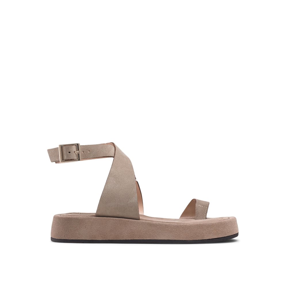 Russell And Bromley Toetally Flate Sandaler Dame Beige | 978WBVEG