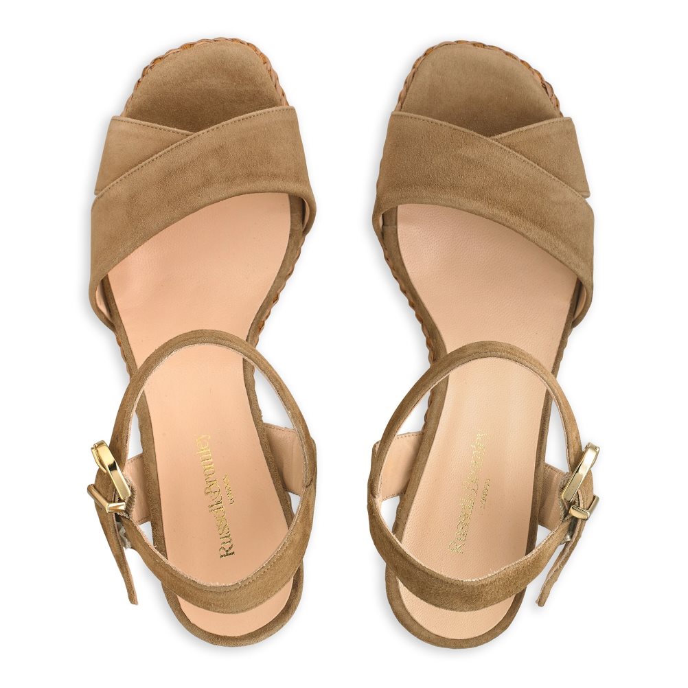 Russell And Bromley Topform Platform Sandaler med Hæl Dame Brune | 624QHUZP