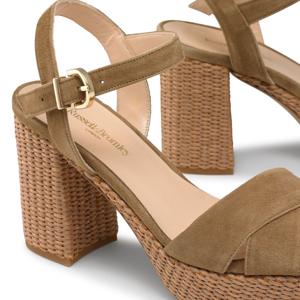 Russell And Bromley Topform Platform Sandaler med Hæl Dame Brune | 624QHUZP