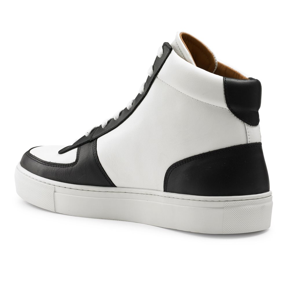 Russell And Bromley Upfield High Top Joggesko Herre Hvite Svarte | 934WZVJD