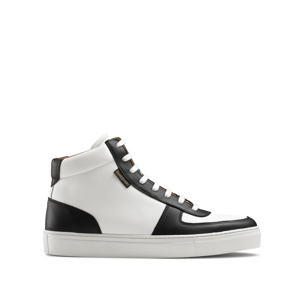 Russell And Bromley Upfield High Top Joggesko Herre Hvite Svarte | 934WZVJD