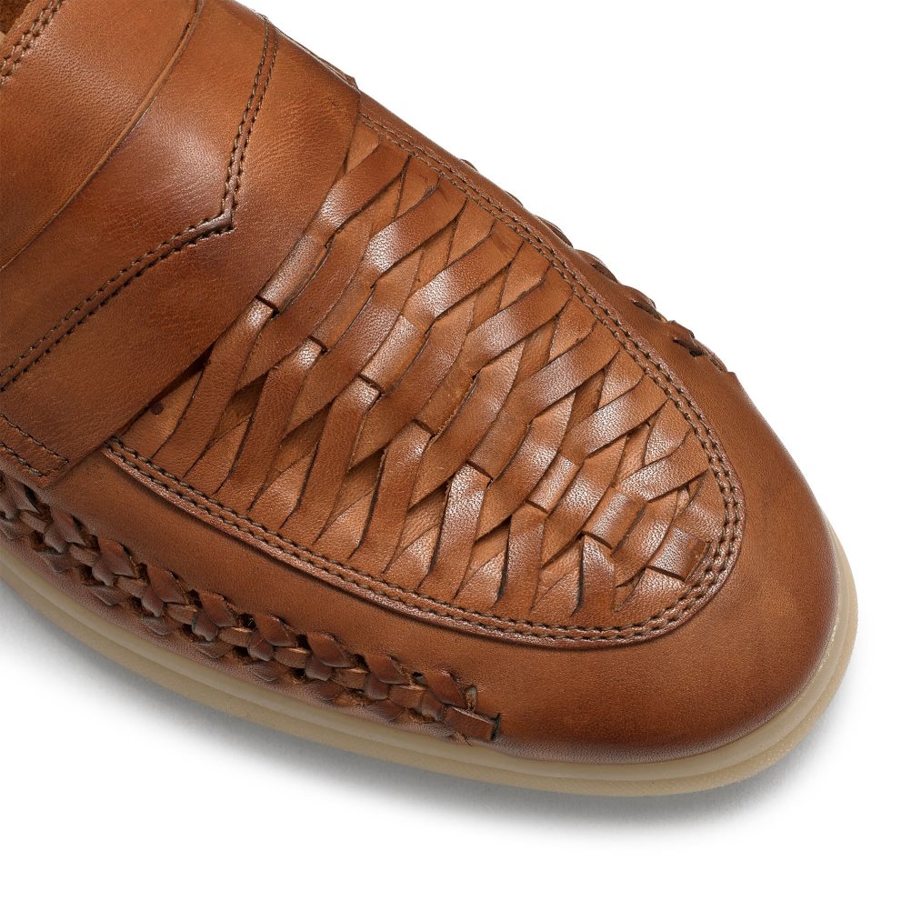 Russell And Bromley Uppermost Weave Detail Loafers Herre Brune | 705GUPDK