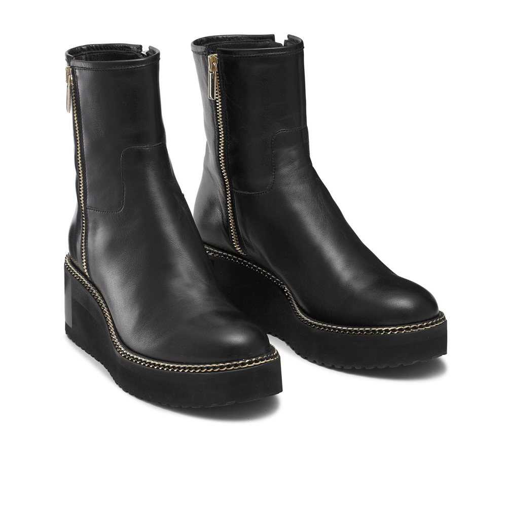 Russell And Bromley Wedgeout Double Zip Ankelstøvletter Dame Svarte | 453DNOQA