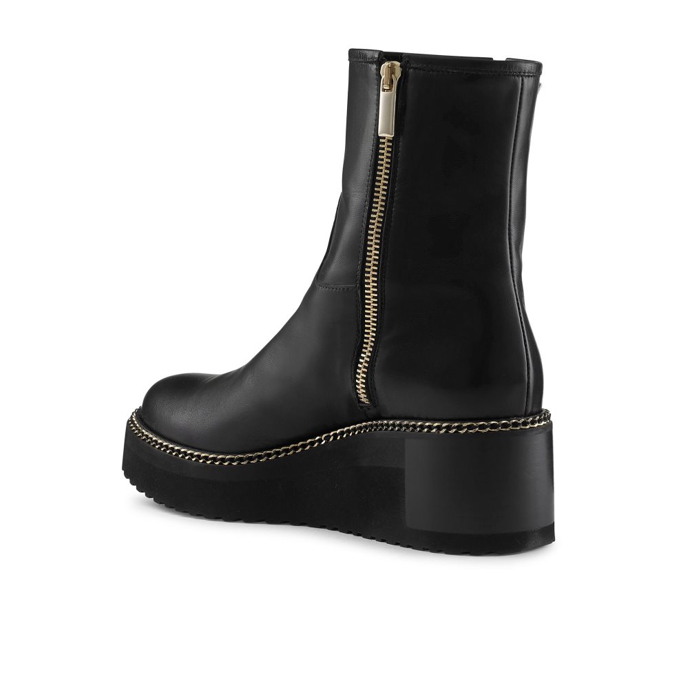 Russell And Bromley Wedgeout Double Zip Ankelstøvletter Dame Svarte | 453DNOQA