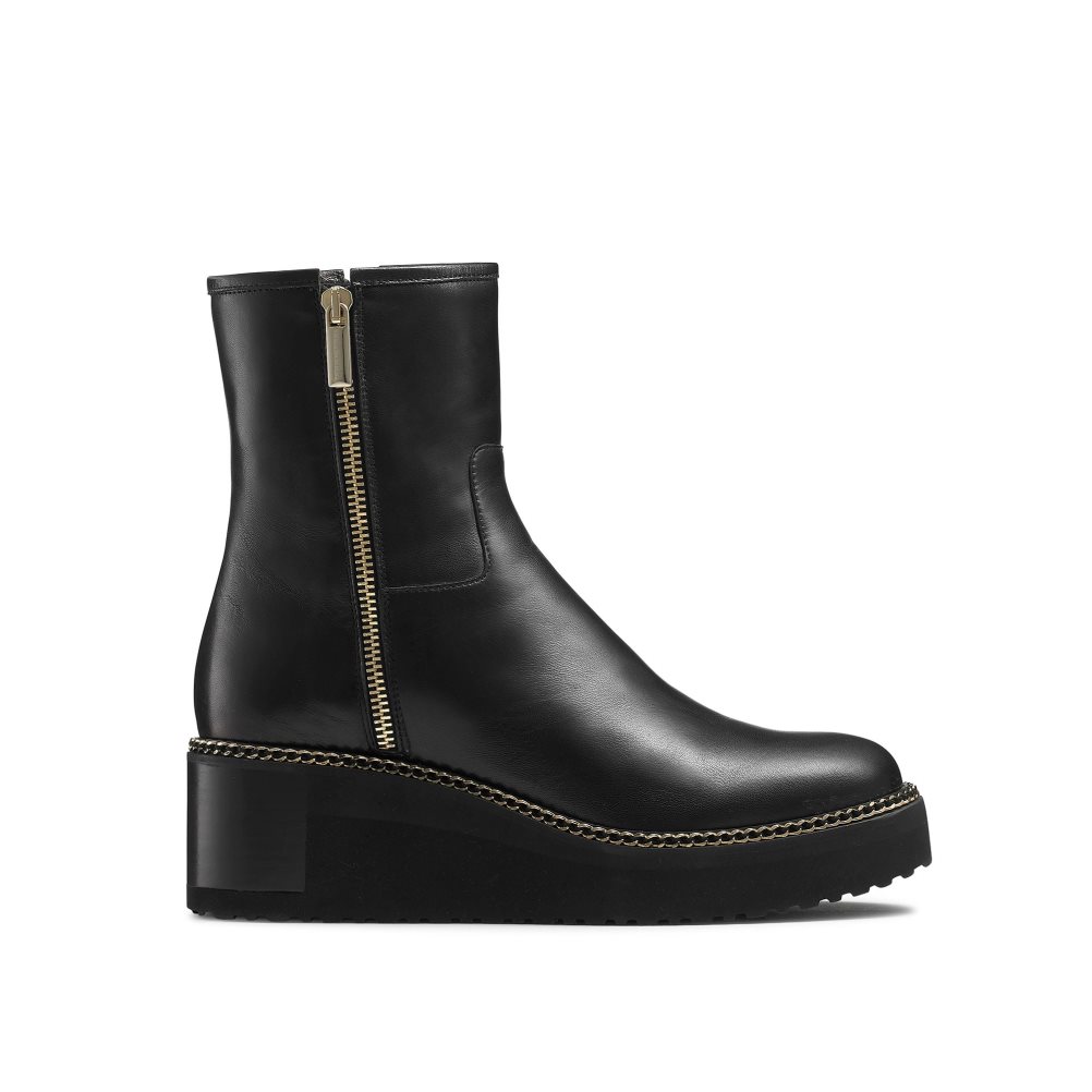 Russell And Bromley Wedgeout Double Zip Ankelstøvletter Dame Svarte | 453DNOQA