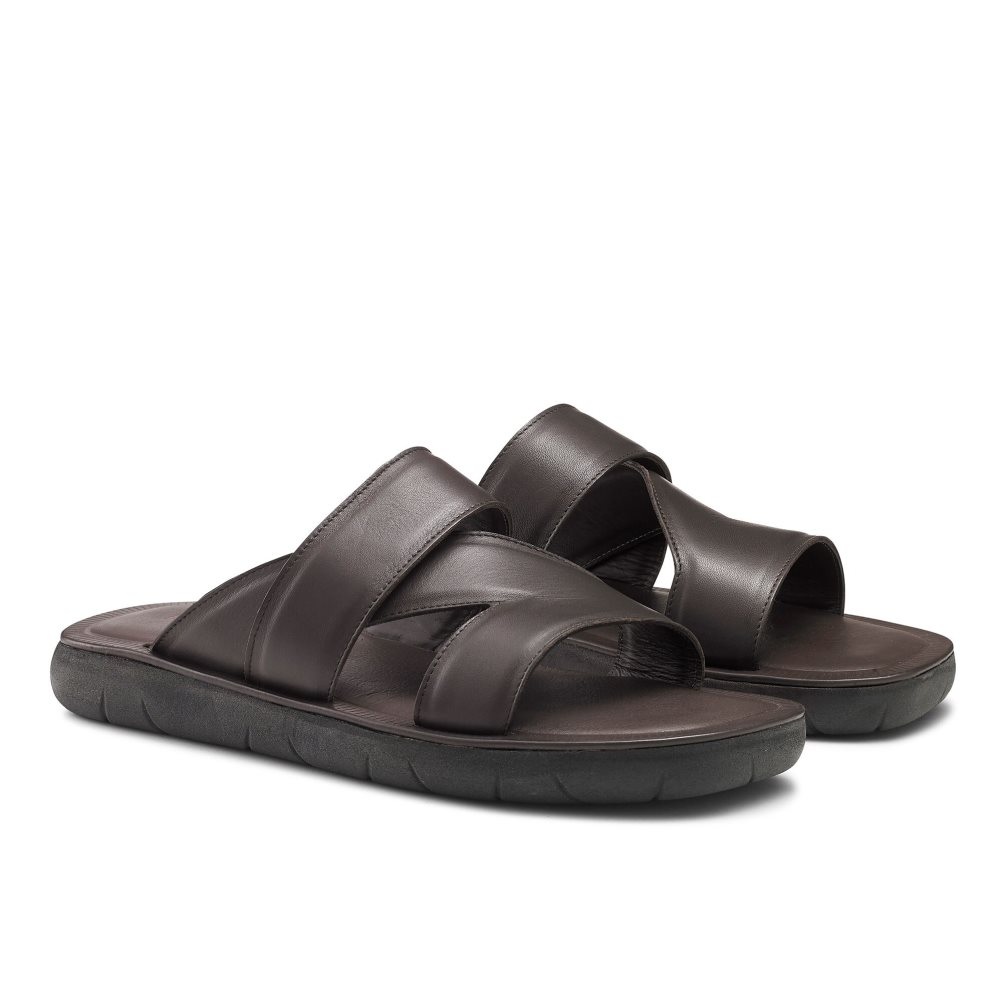 Russell And Bromley Zeus Slidesandaler Herre Sjokolade | 103XEABZ