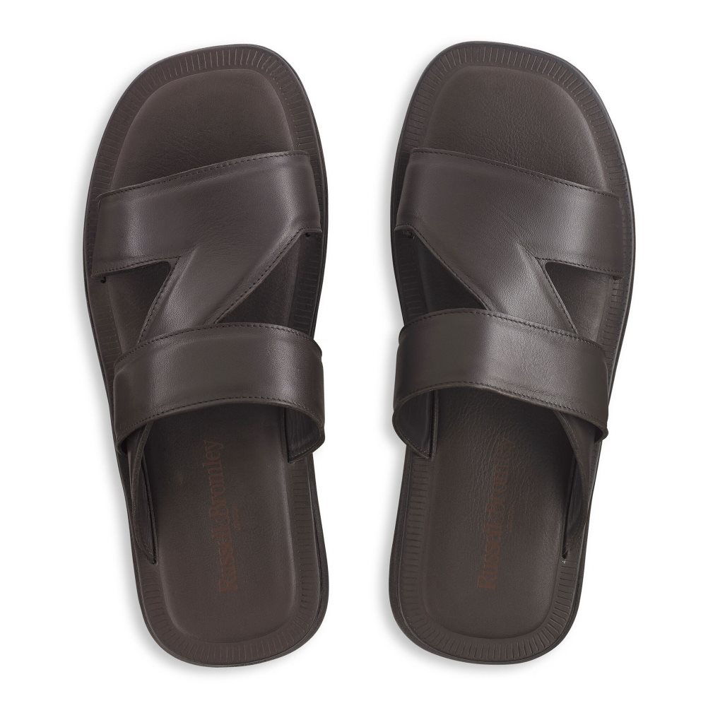 Russell And Bromley Zeus Slidesandaler Herre Sjokolade | 103XEABZ